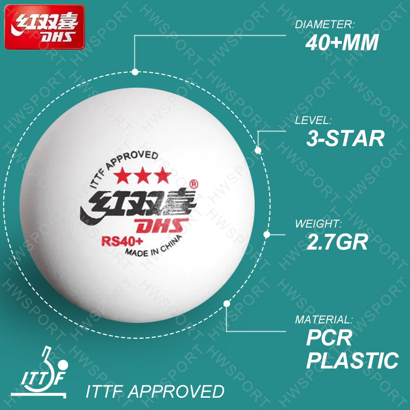 DHS Table Tennis Balls RS40+ B - огляд і ціна Table Tennis Ball Brand